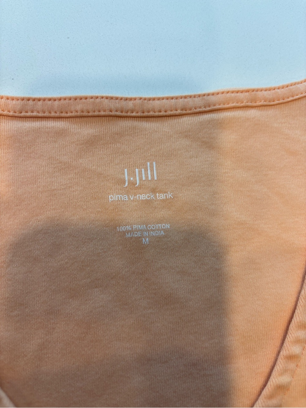 J. Jill Pima V-Neck Tank in Peach - Picture 2 of 4